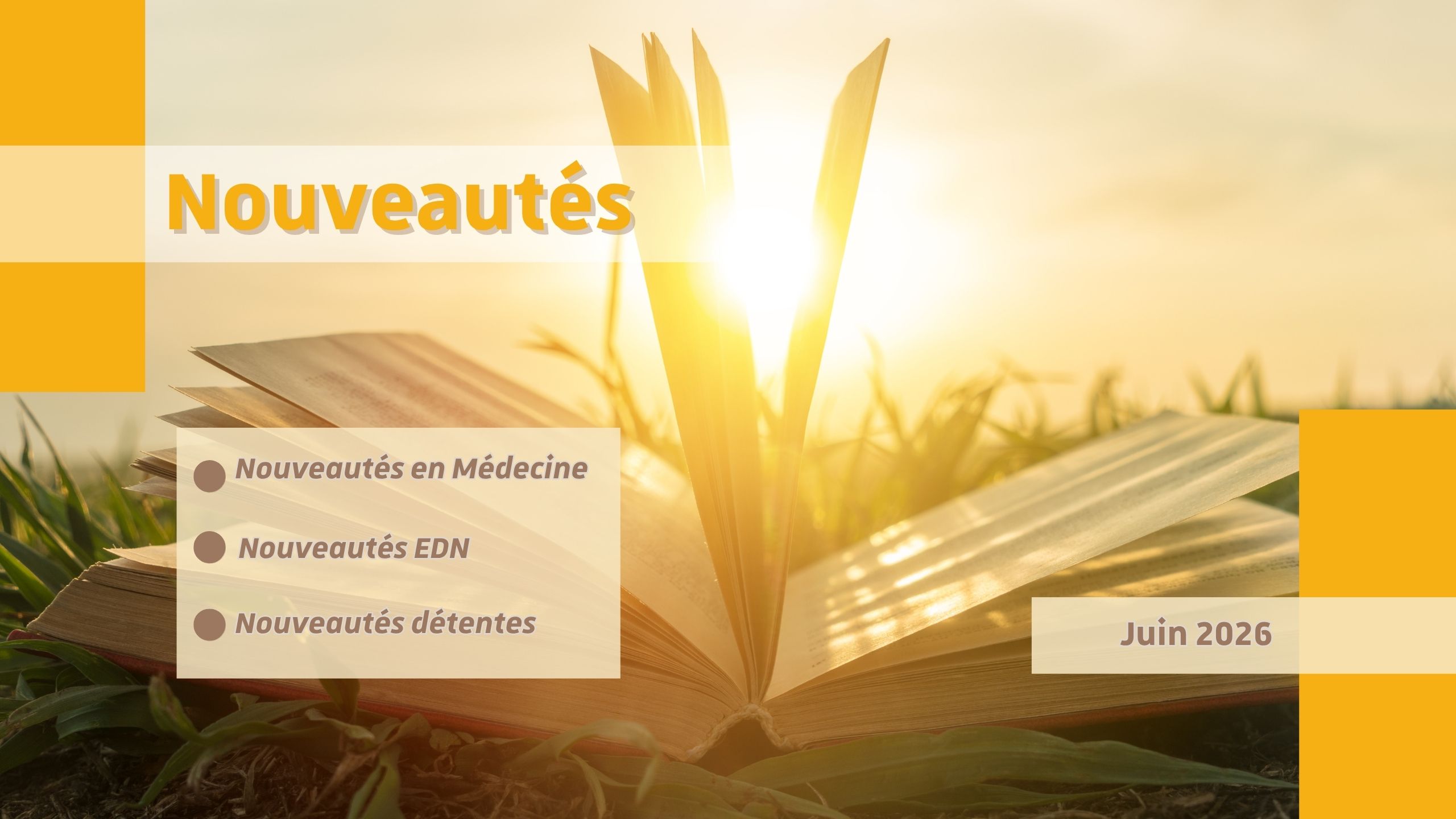 Liste des nouveaut&eacute;s
