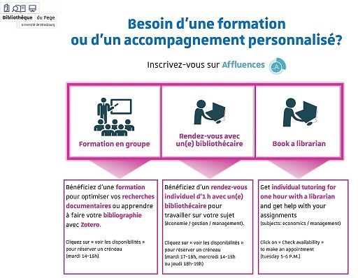 Ateliers et rendez-vous individuels de formation avec un biblioth&eacute;caire